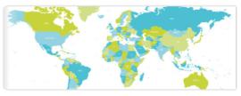 Fototapeta Map of World in shades of