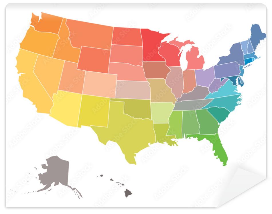 Fototapeta Blank map of USA, United