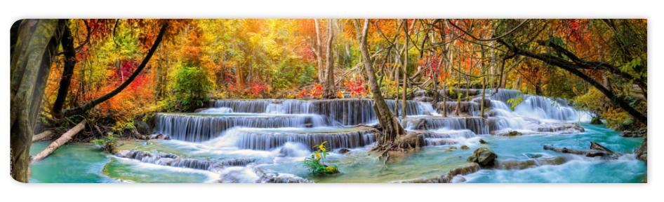 Fototapeta Colorful majestic waterfall in