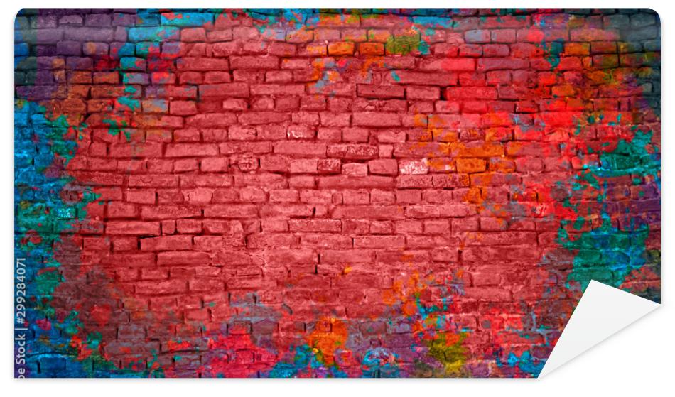 Fototapeta Paint splash, graffiti brick
