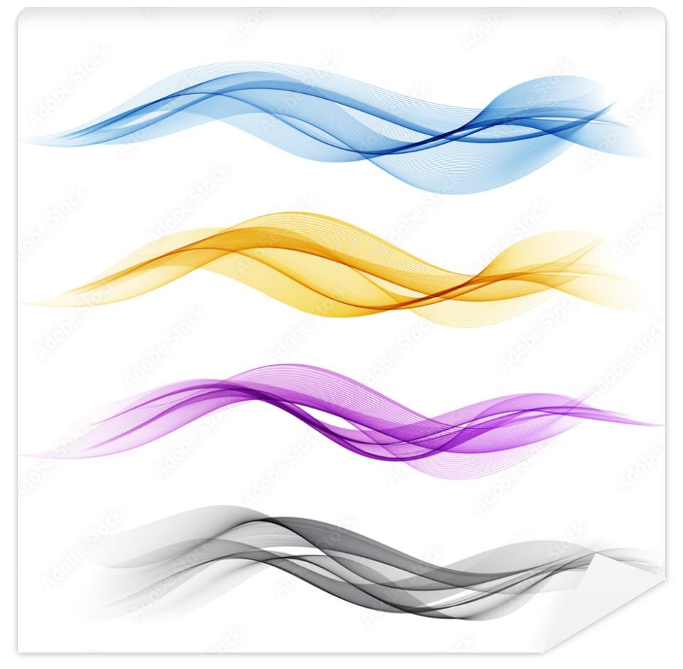 Fototapeta Set of color abstract wave