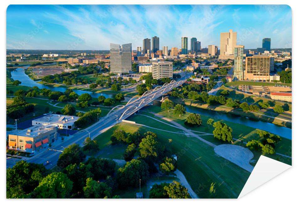 Fototapeta Aerial of Downtown Fort Worth