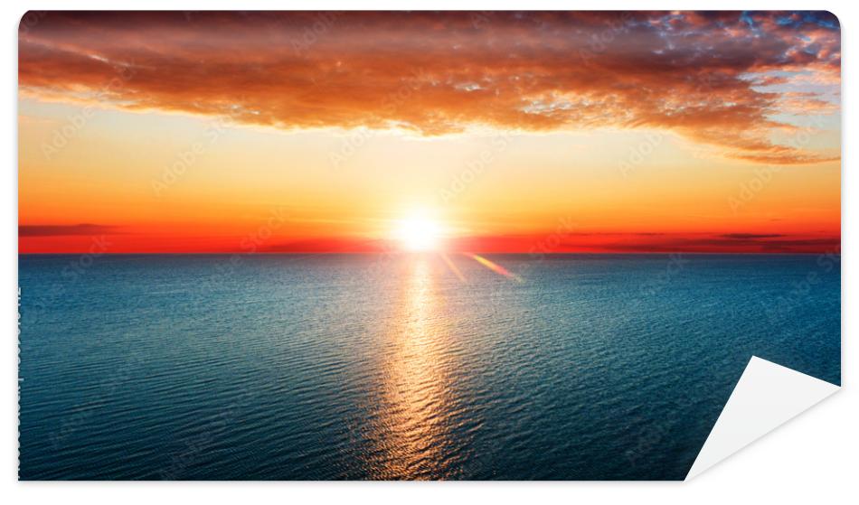 Fototapeta Aerial view of sun rising over