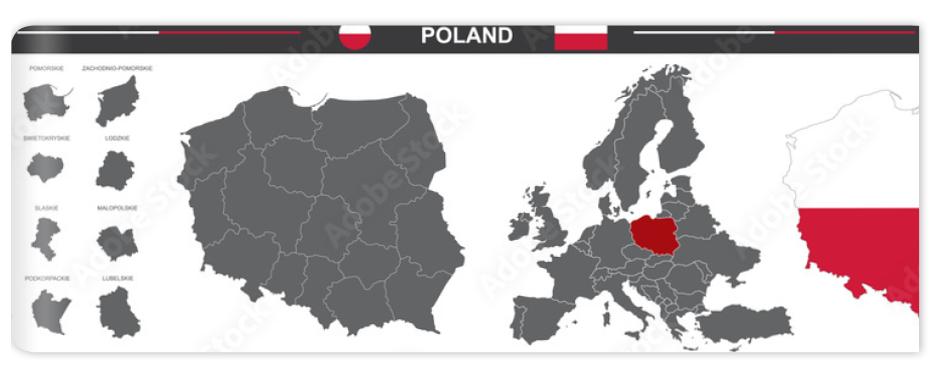 Fototapeta political vector map of Poland