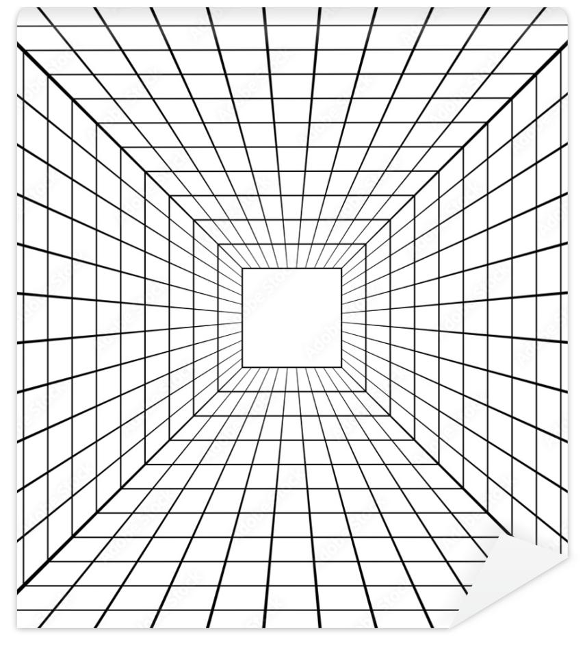 Fototapeta 3D perspective mesh tunnel