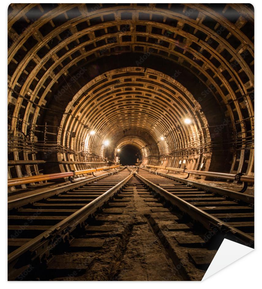 Fototapeta Technical subway tunnel