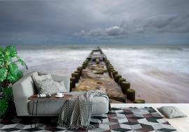 Fototapeta Baltic Sea on a cloudy and