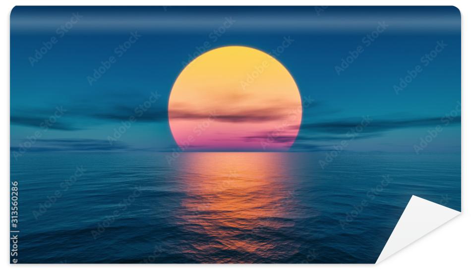 Fototapeta great sunset over the ocean