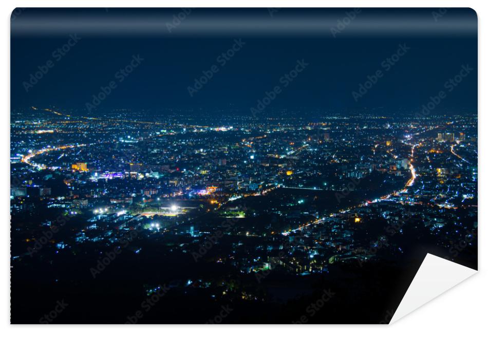 Fototapeta night view of city light 