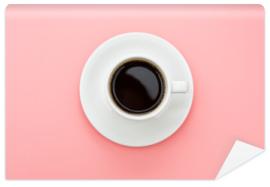 Fototapeta Coffee cup isolated on pink