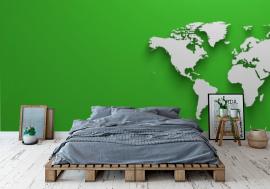 Fototapeta World map on green background