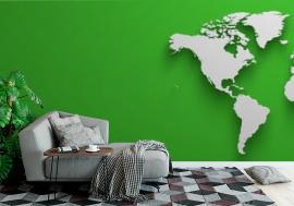 Fototapeta World map on green background