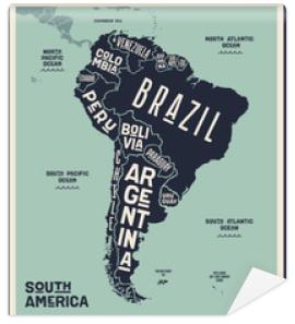 Fototapeta Map South America. Poster map