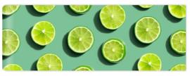 Fototapeta Fresh green limes overhead