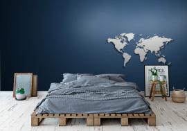 Fototapeta World map on blue background