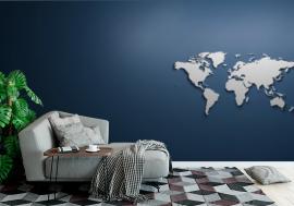 Fototapeta World map on blue background