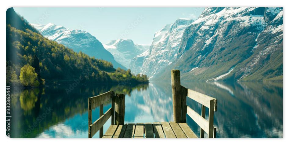 Fototapeta Norwegian fjord landscape in