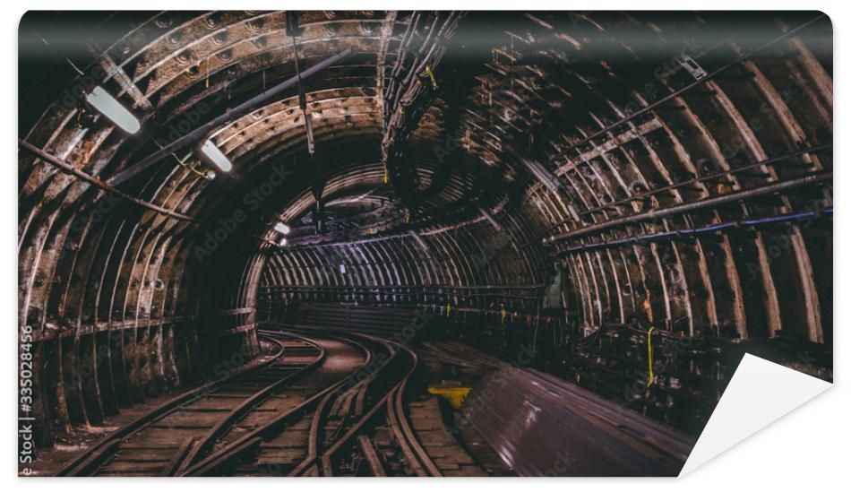 Fototapeta Abandoned rail fallout tunnel