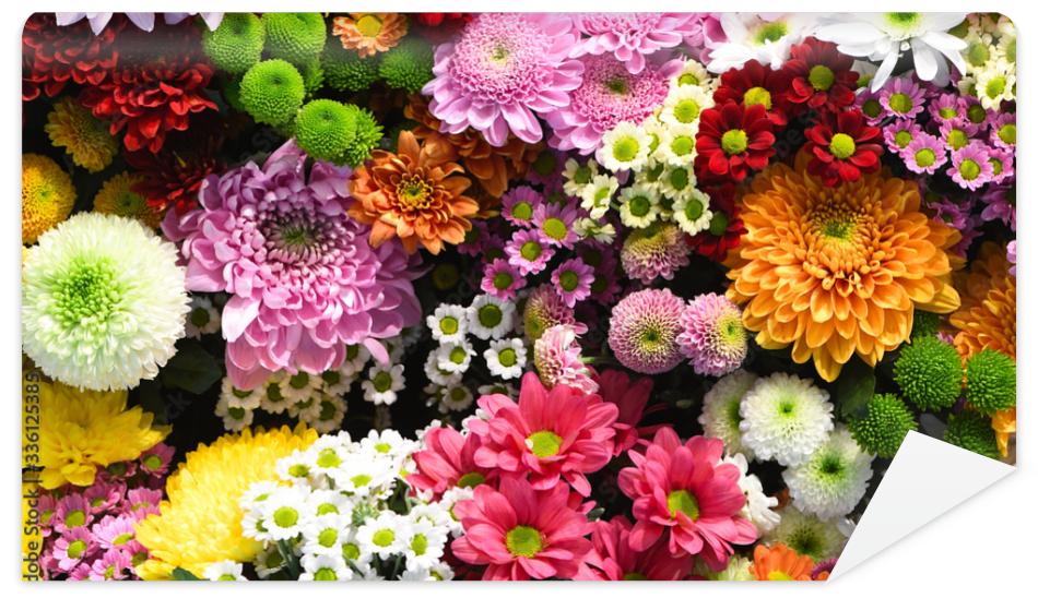 Fototapeta Flowers wall background with