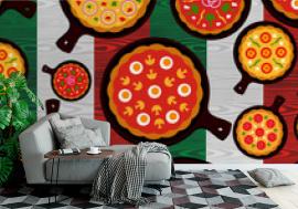 Fototapeta Italian pizza flavors pattern