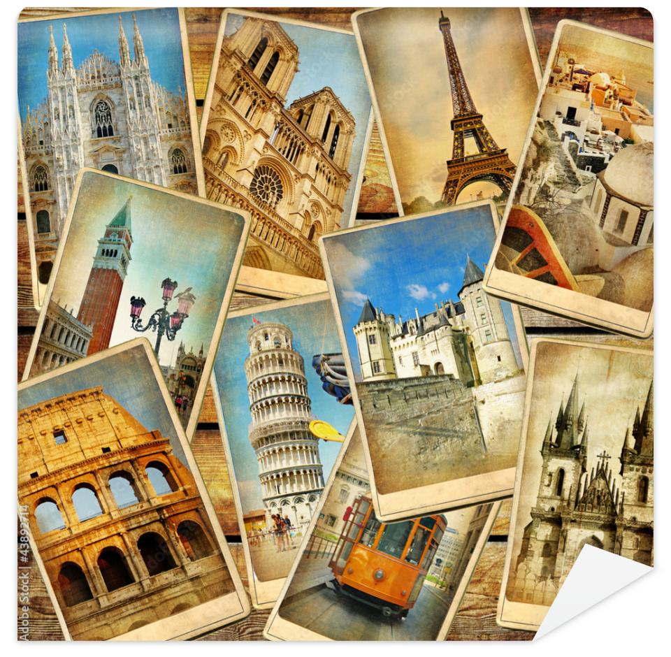 Fototapeta vintage travel collage
