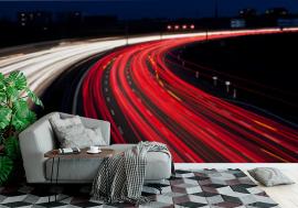 Fototapeta Autos auf Autobahn bei Nacht