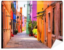 Fototapeta Colorful street in Burano,
