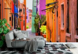 Fototapeta Colorful street in Burano,