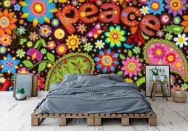 Fototapeta Wallpaper with hippie symbolic