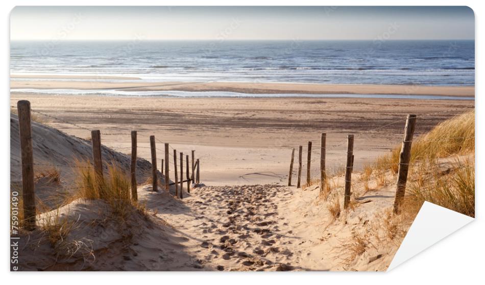 Fototapeta sand path to North sea at