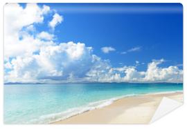 Fototapeta 南国沖縄の綺麗な珊瑚の海と夏空