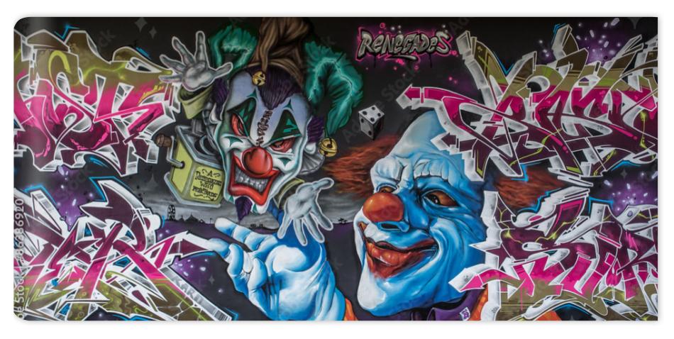 Fototapeta Graffiti Clown in Mainz Kastel