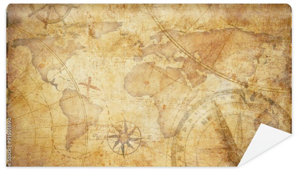 Fototapeta old nautical treasure map