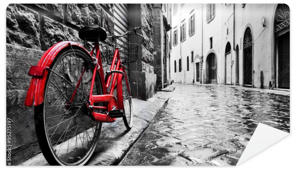 Fototapeta Retro vintage red bike on