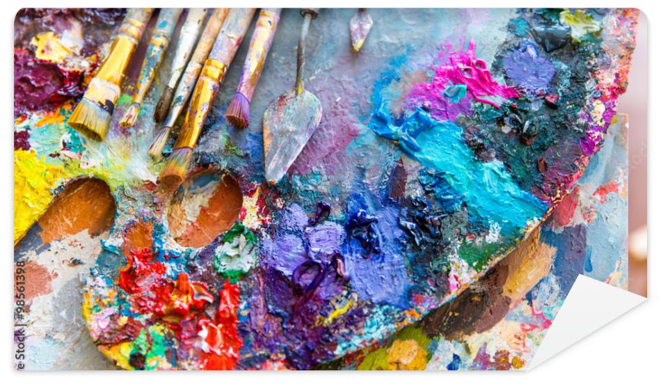 Fototapeta Closeup of art palette with
