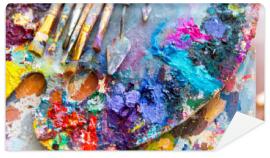 Fototapeta Closeup of art palette with