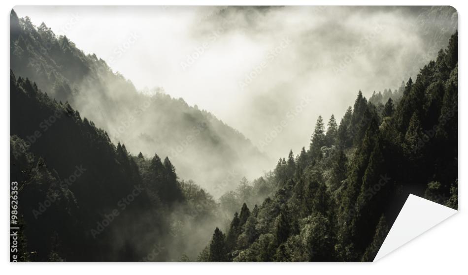 Fototapeta High mountain in mist and