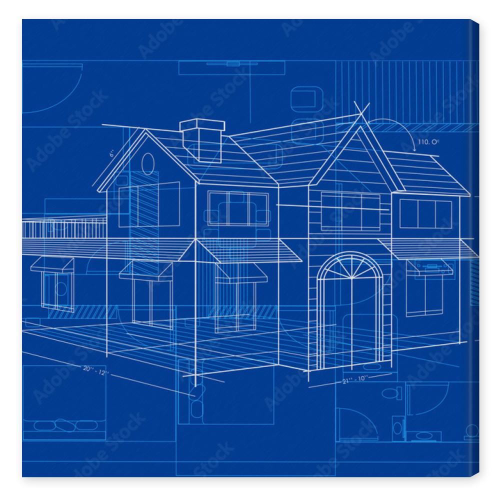 Obraz na płótnie Blueprint of Building