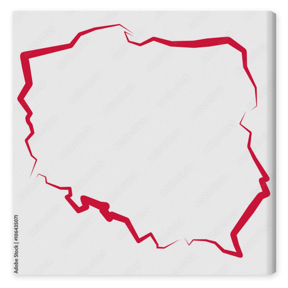Obraz na płótnie Mapa Polski 