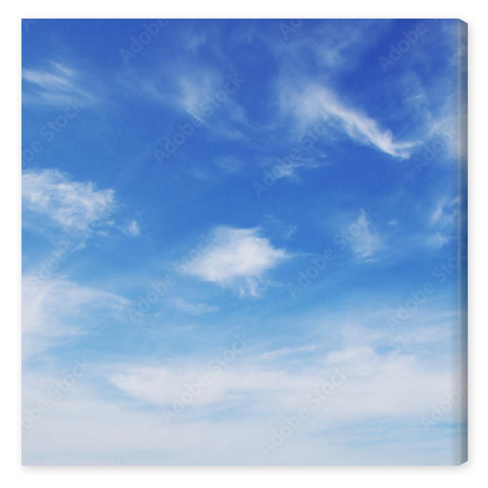 Obraz na płótnie Blue sky background with tiny
