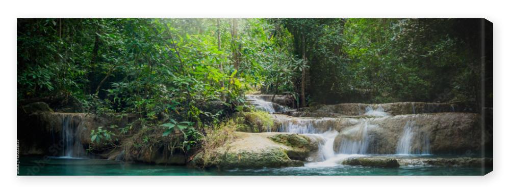 Obraz na płótnie Panorama Erawan waterfall, the
