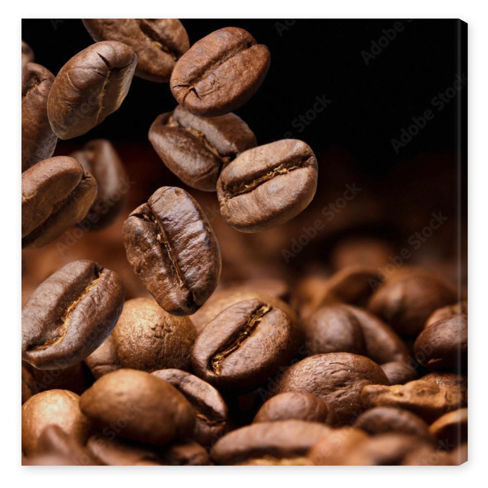 Obraz na płótnie Falling coffee beans. Dark