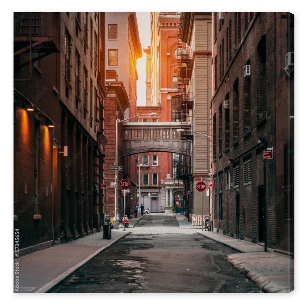 Obraz na płótnie New York City street at sunset