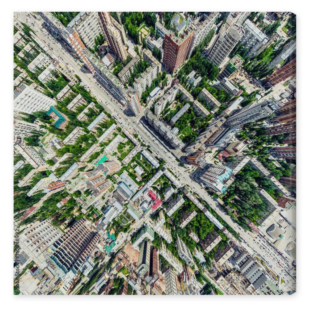 Obraz na płótnie Aerial city view with