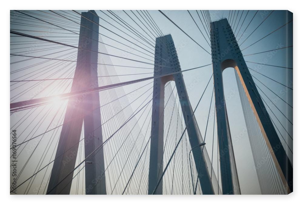 Obraz na płótnie cable-stayed bridge closeup