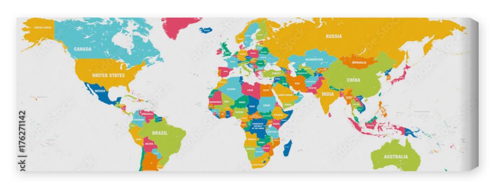 Obraz na płótnie Colorful Vector world map