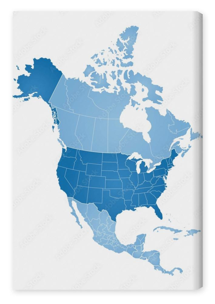 Obraz na płótnie Map of North America
