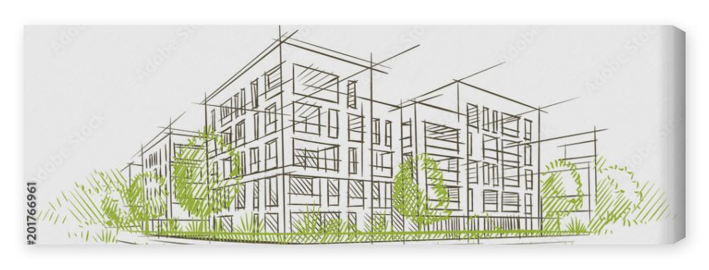 Obraz na płótnie Architectural sketch. Vector. 