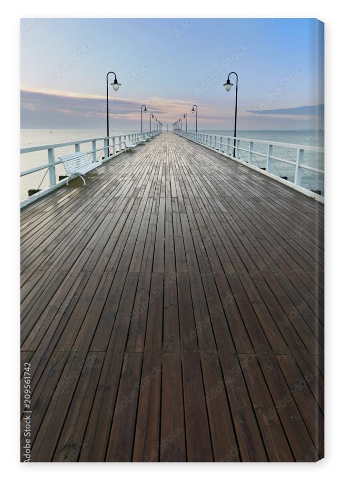 Obraz na płótnie Wooden pier at sea shore,