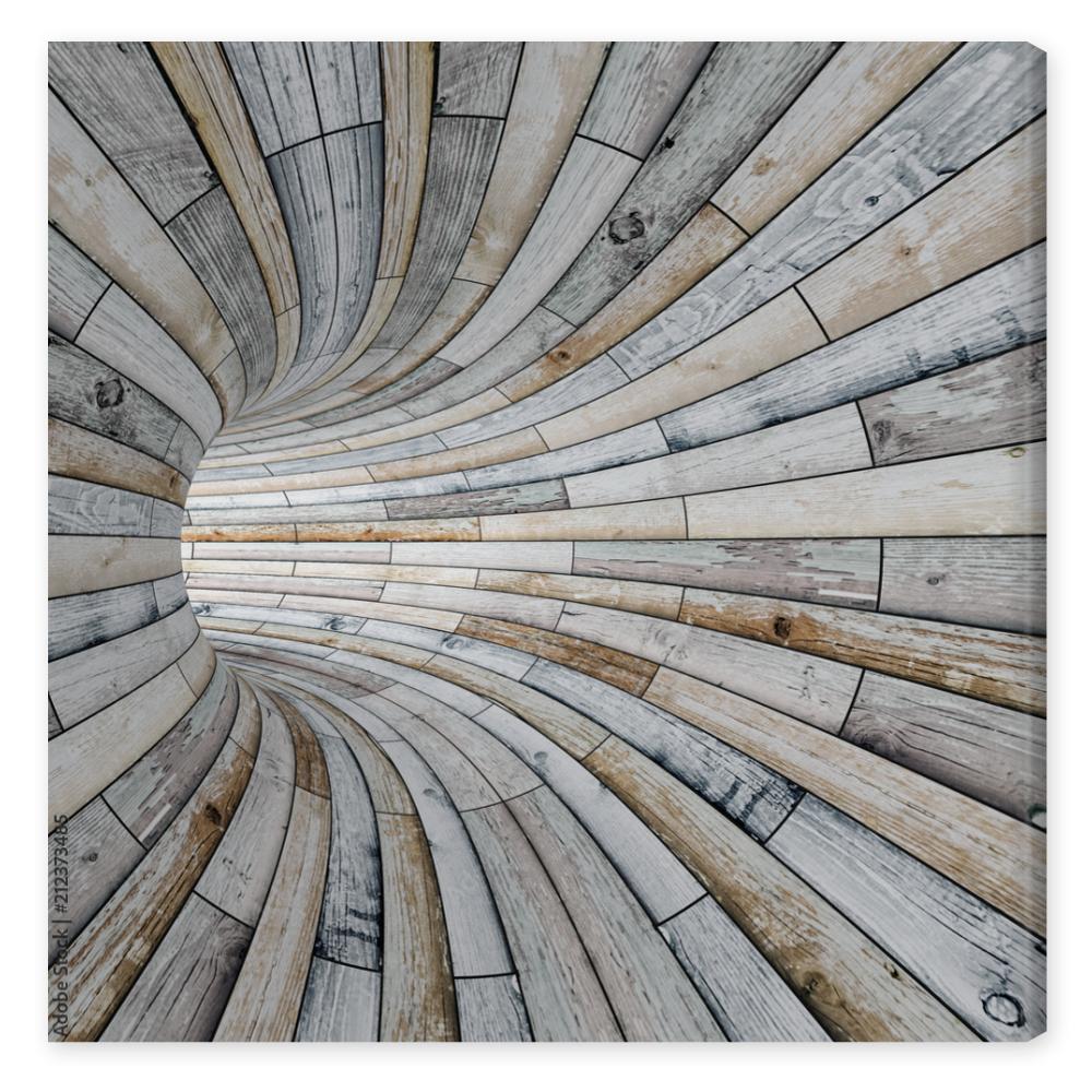 Obraz na płótnie Wood textured tunnel